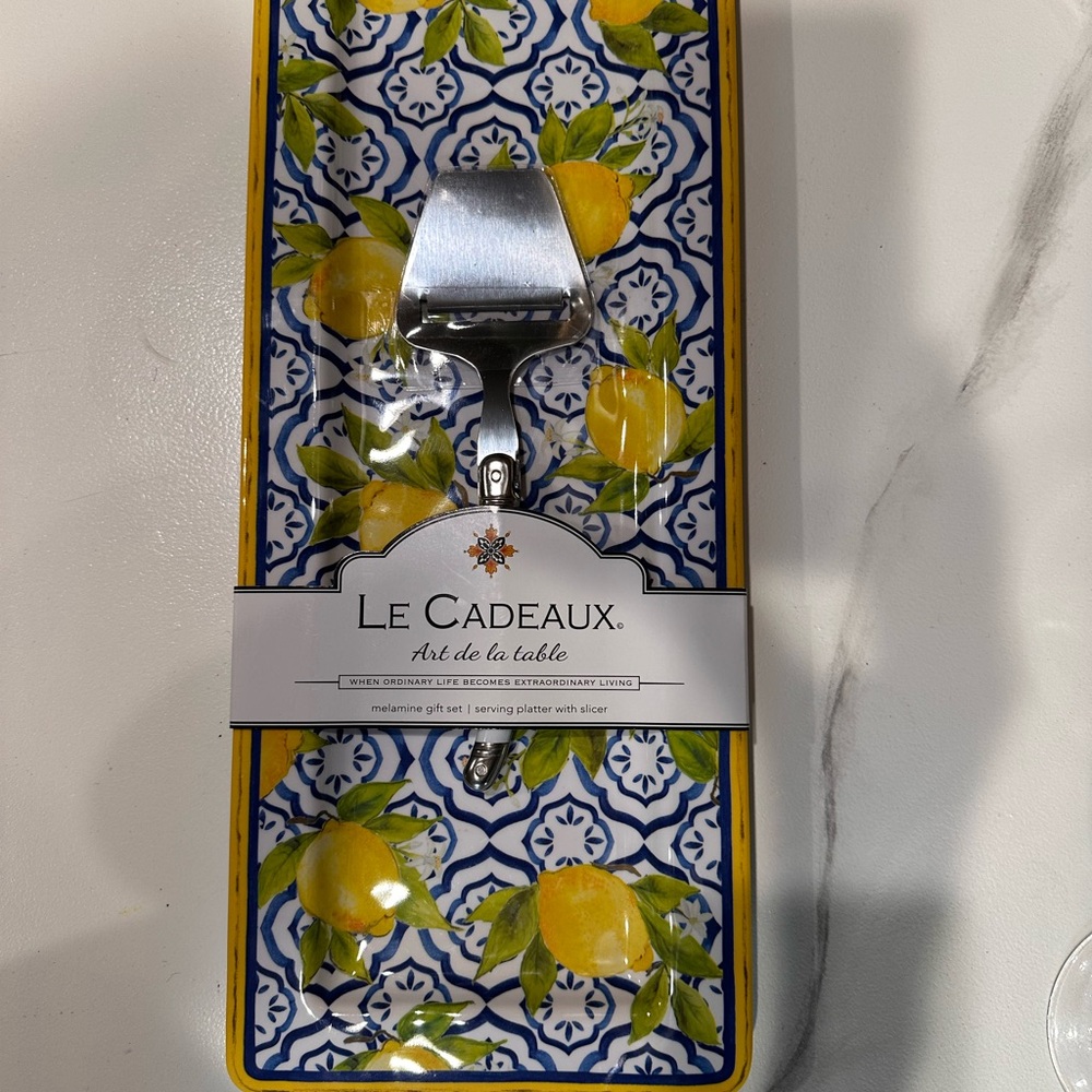 Lemon Serveware Set - Blue and Yellow